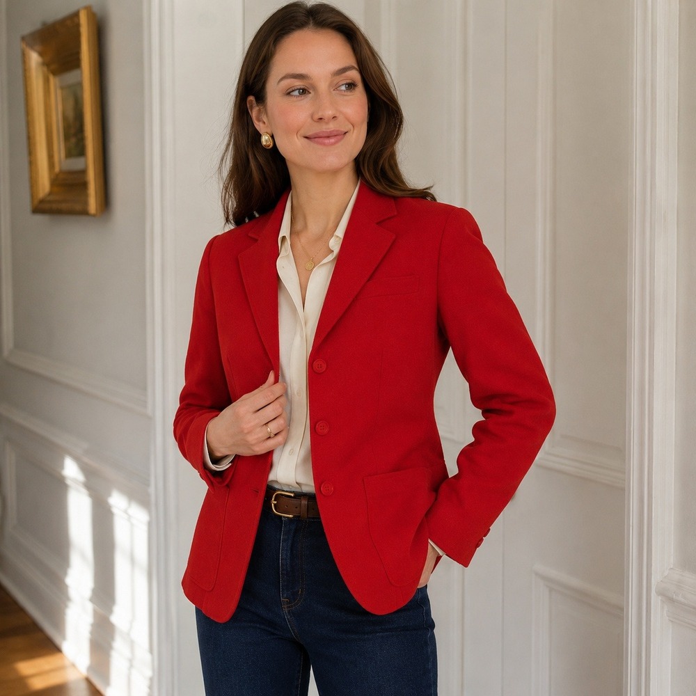 Pendleton Crimson Red Wool Blazer